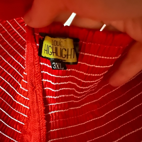 Love Highlight Red Puff Sleeve Off-The-Shoulder Top Size 3X - Picture 4 of 4